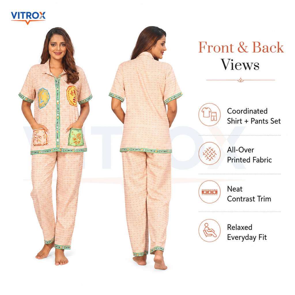 Women’s 2-Piece Printed Night Suit Set