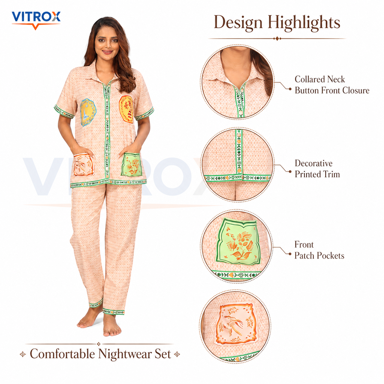 Women’s 2-Piece Printed Night Suit Set