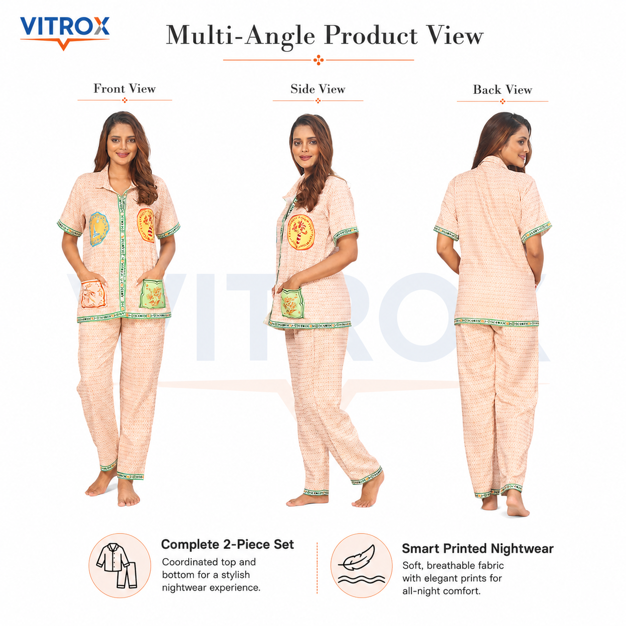 Women’s 2-Piece Printed Night Suit Set
