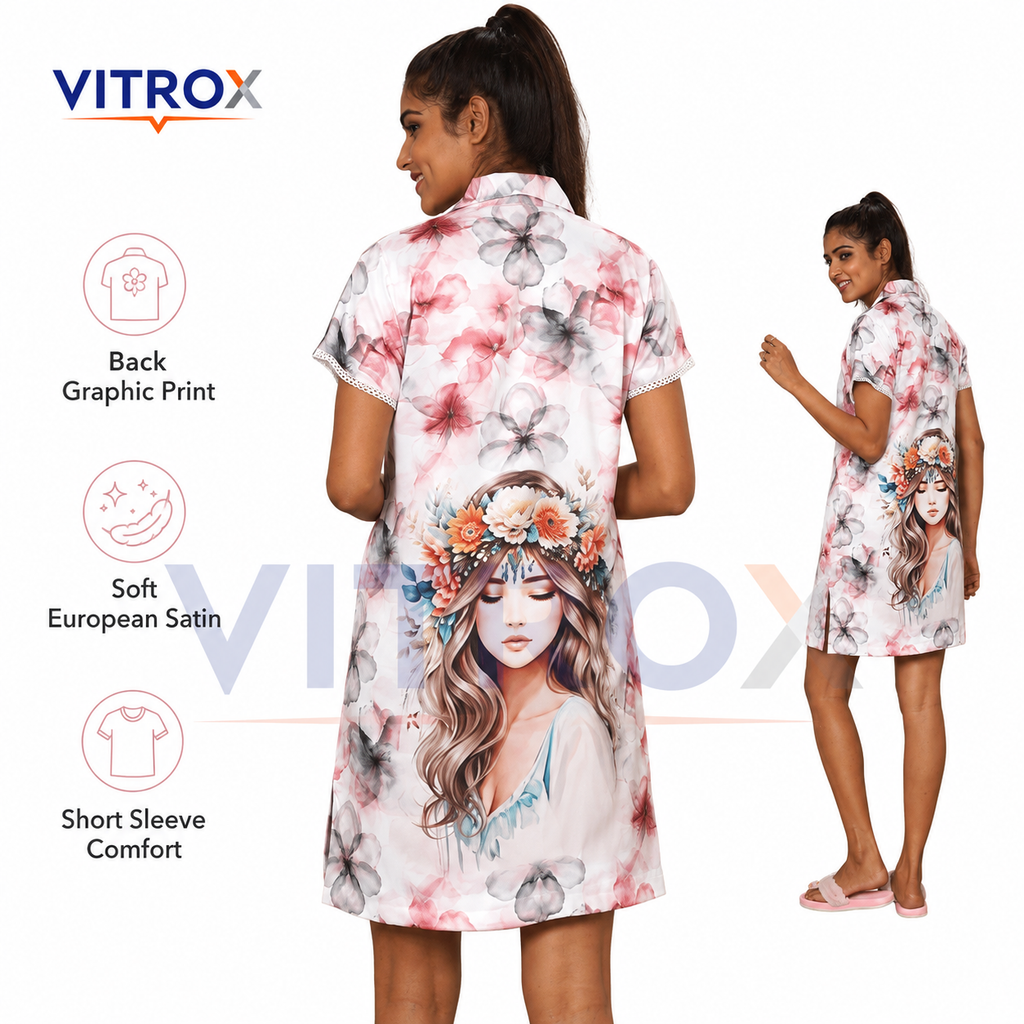Women’s European Satin  Nightdress