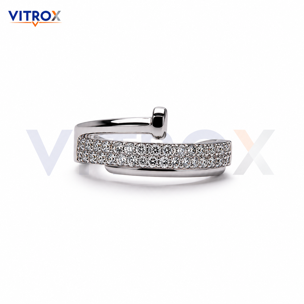 Silver-Tone Adjustable Ring for Girls & Women