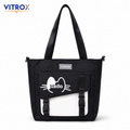 Black Hello Print Tote Bag