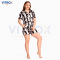 Women’s Printed Cotton Blend Night Suit Set