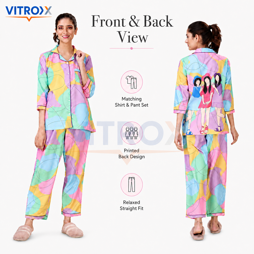 Women’s 2-Piece Cotton Blend Night Suit Set