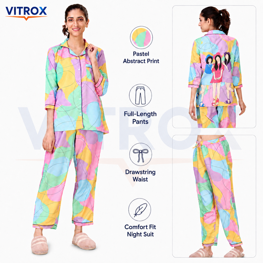 Women’s 2-Piece Cotton Blend Night Suit Set