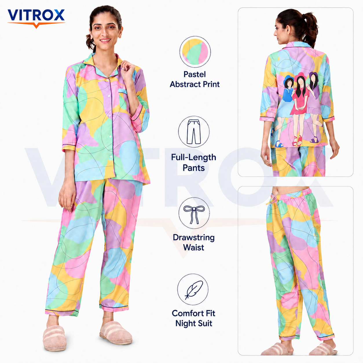 Women’s 2-Piece Cotton Blend Night Suit Set