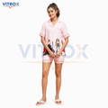 Women’s 2-Piece Cotton Blend Printed Night Suit Set