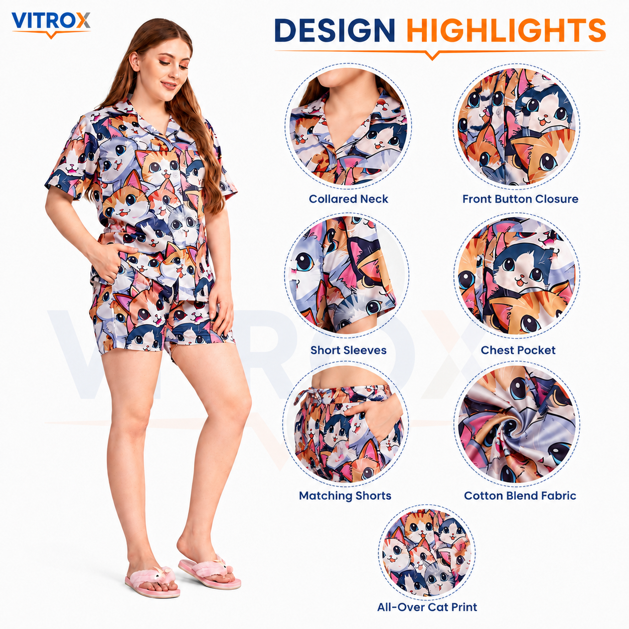 Women’s 2-Piece Cotton Blend Night Suit Set