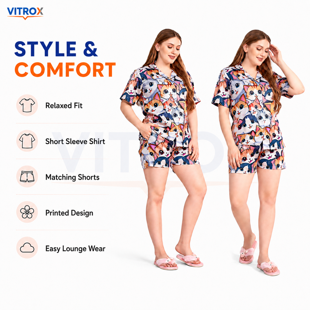 Women’s 2-Piece Cotton Blend Night Suit Set