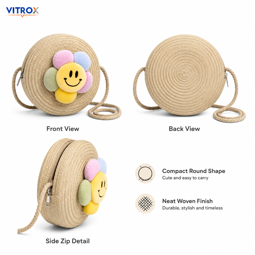 Women’s Round Woven Crossbody Bag
