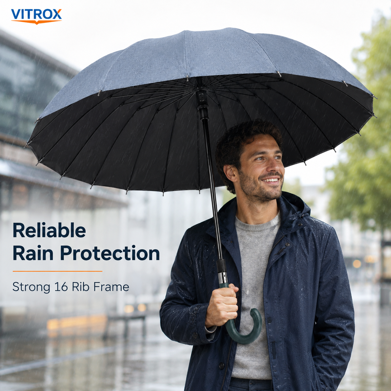 Denim Design UV 16K Umbrella – Blue Grey