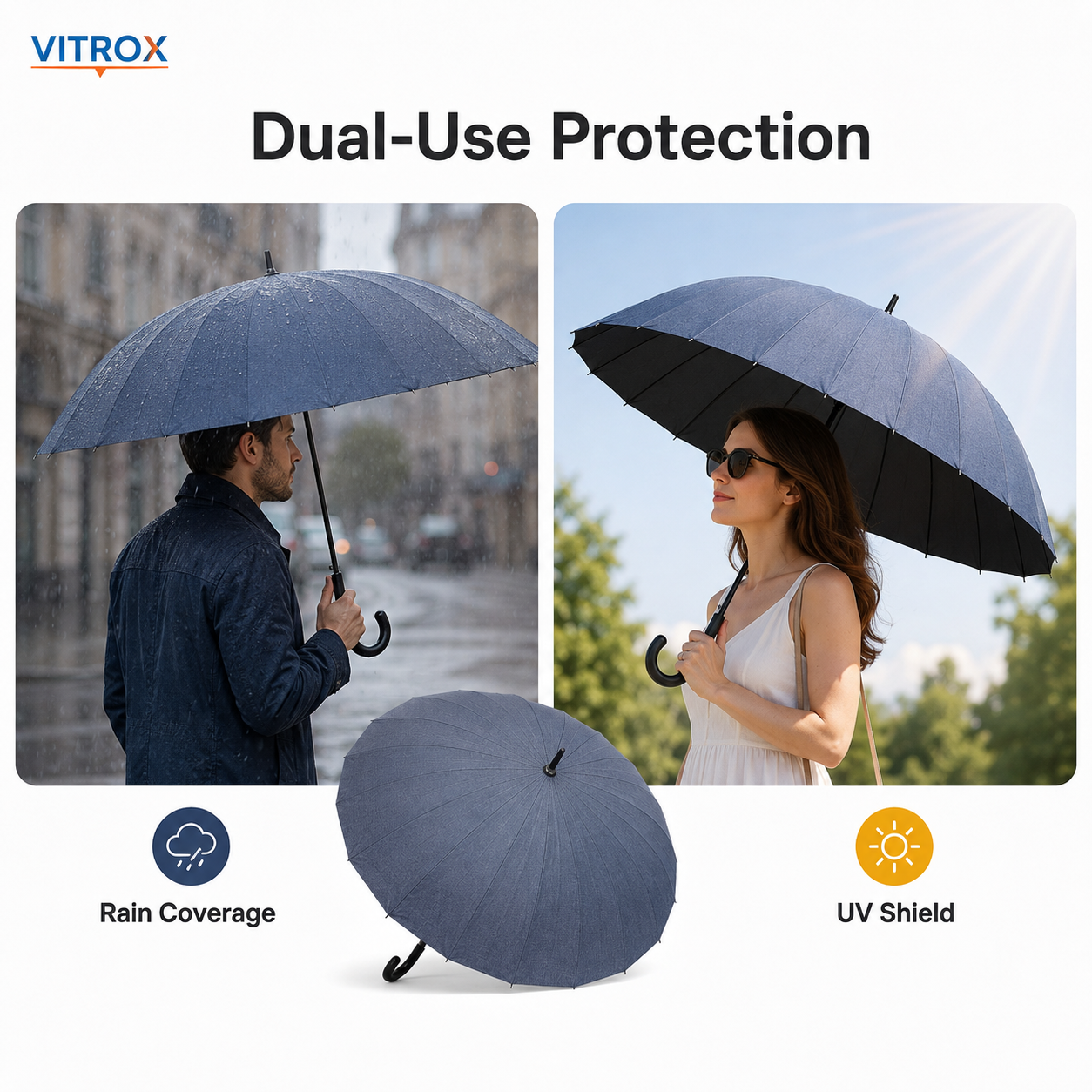 Denim Design UV 16K Umbrella –Sun & Rain Umbrella