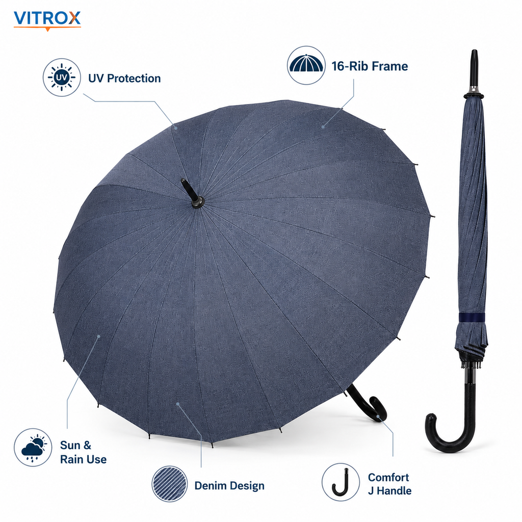 Denim Design UV 16K Umbrella –Sun & Rain Umbrella