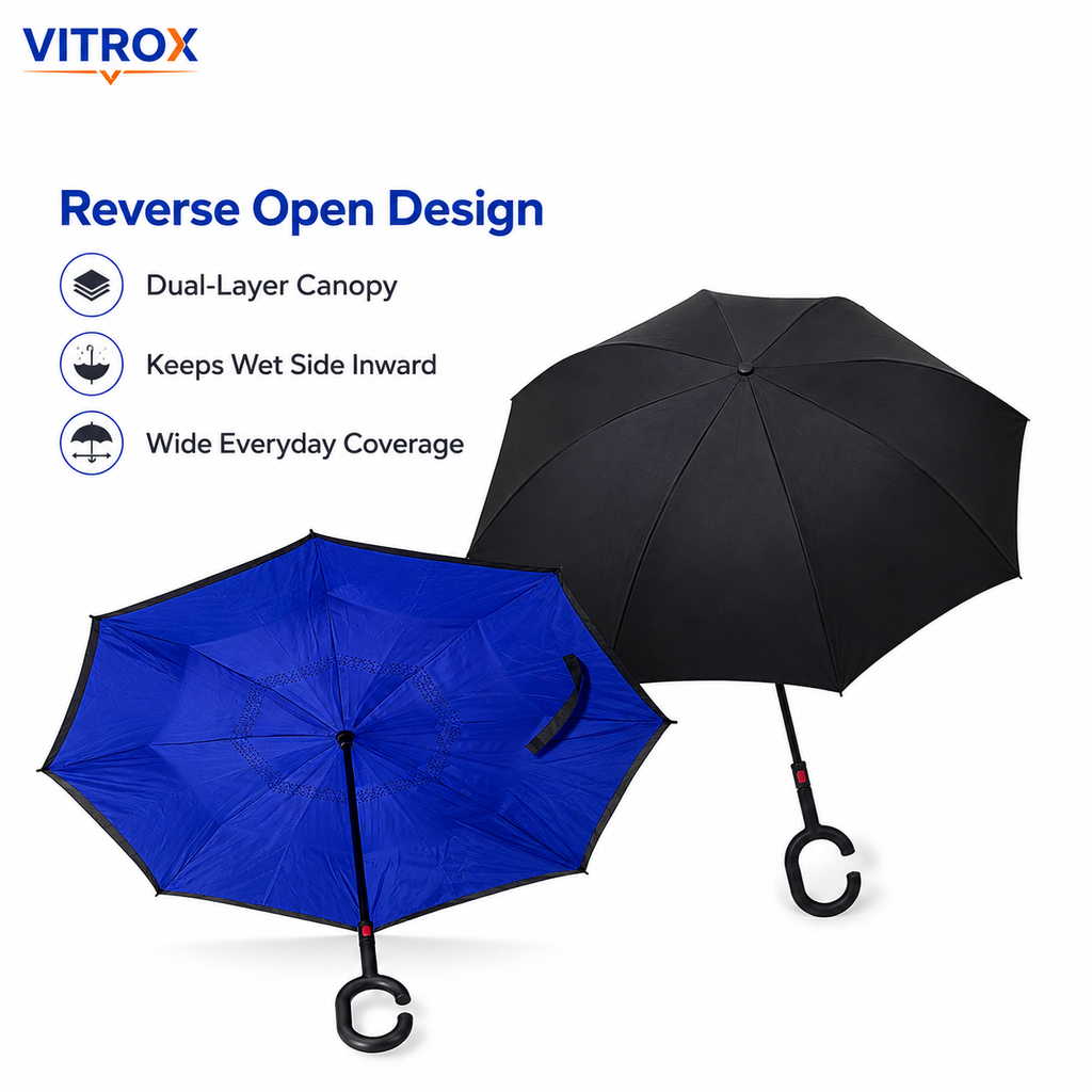 Reverse Car Umbrella with C-Shaped Handle