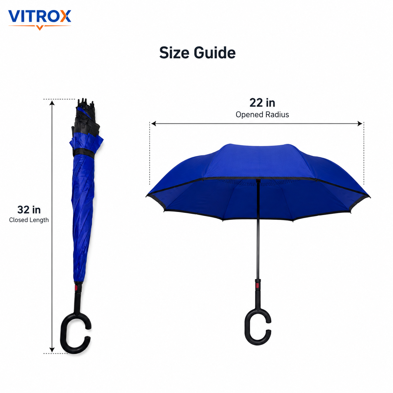 Reverse Car Umbrella with C-Shaped Handle