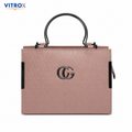 Vitrox Dusty Rose Ladies Handbag – Structured Top Handle Bag with Detachable Long Strap