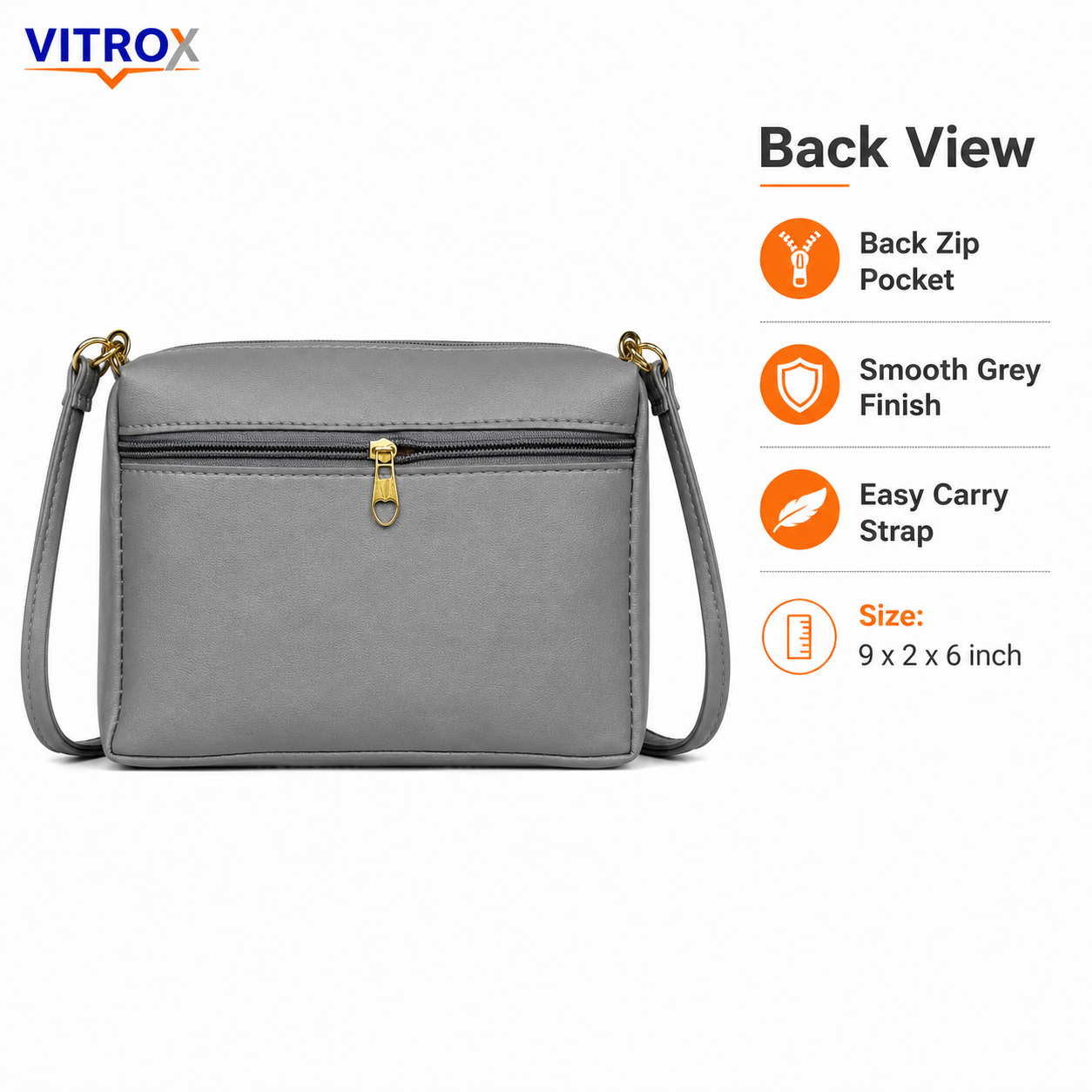 Vitrox Grey Check Ladies Crossbody Bag | Compact Sling Bag with Gold Bow & Colourful Chain Detail