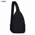 Vitrox Black Unisex Sling Bag – Compact Crossbody Bag with Adjustable Shoulder Strap