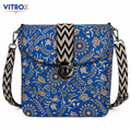Vitrox Ladies Floral Printed Sling Bag – Blue | 10 x 5 x 10 Inch