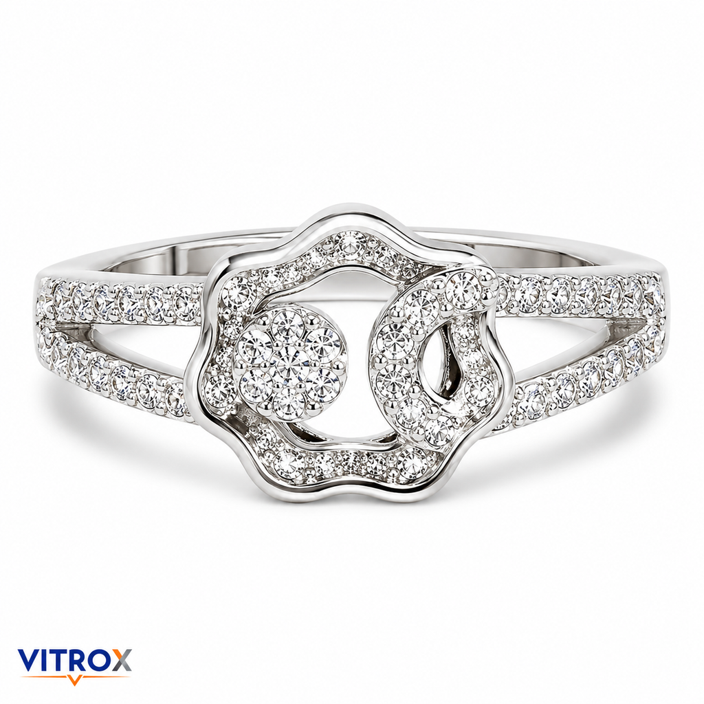 Vitrox Silver-Plated Alloy Adjustable Ring for Girls &amp; Women – Flexible Size