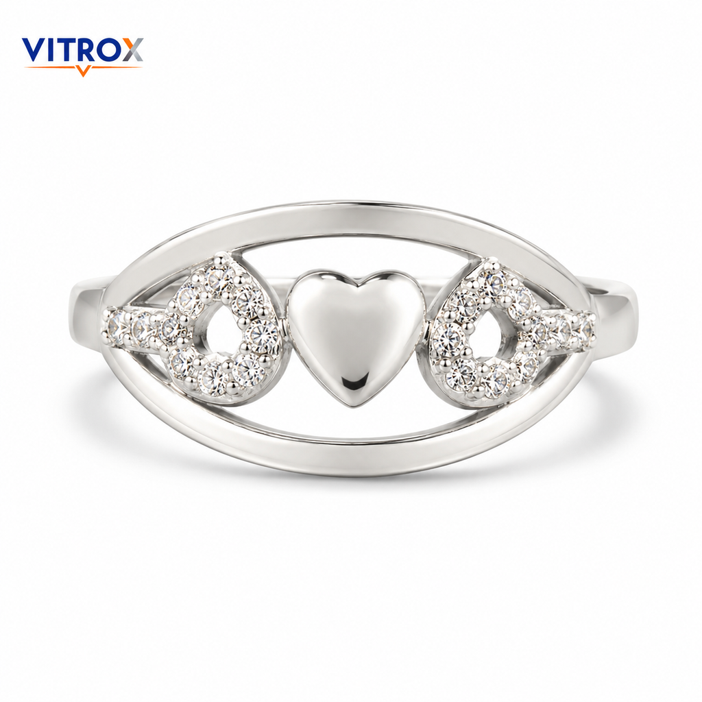Vitrox Silver-Plated Alloy Adjustable Ring for Girls &amp; Women – Flexible Size