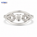 Vitrox Silver-Plated Alloy Adjustable Ring for Girls &amp; Women – Flexible Size