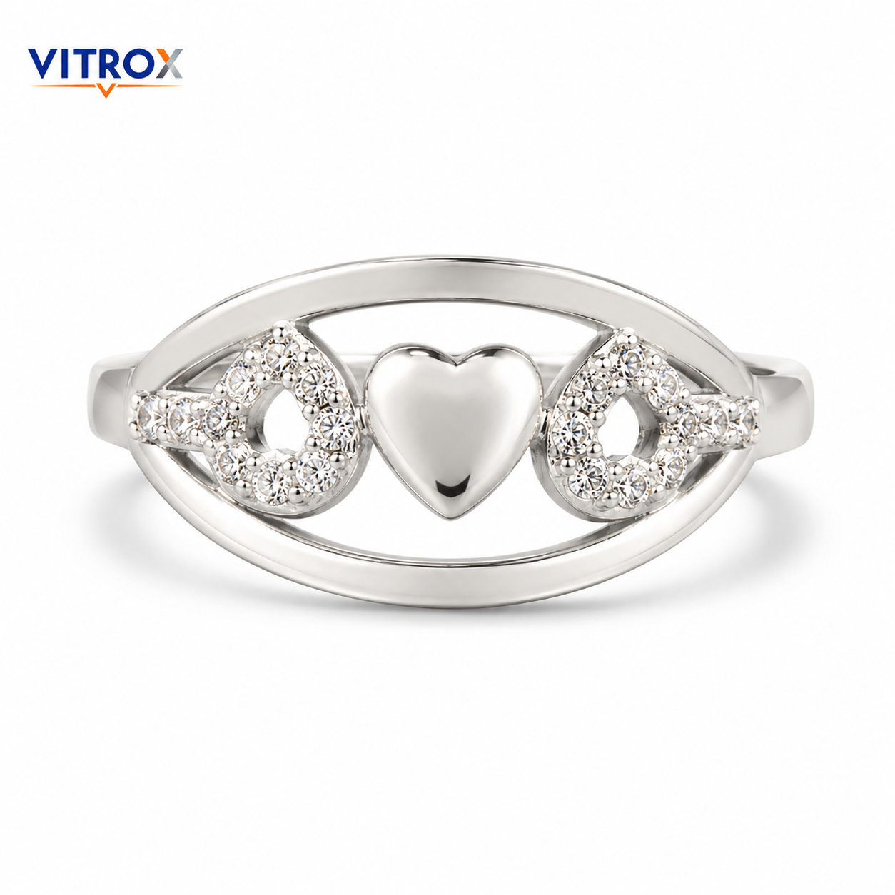 Vitrox Silver-Plated Alloy Adjustable Ring for Girls &amp; Women – Flexible Size