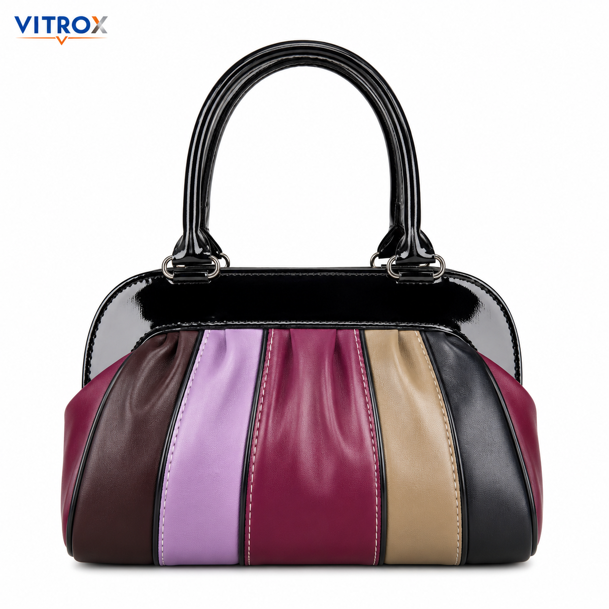 Vitrox Multicolour Glossy Ladies Handbag – 8.5 x 3 x 6 Inch Stylish Hand Carry Bag