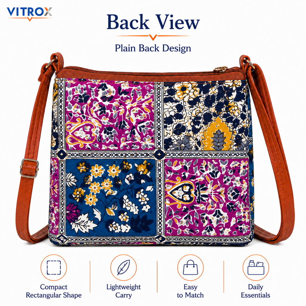 Vitrox Ladies Multicolour Printed Shoulder Bag - Stylish Daily Use Handbag