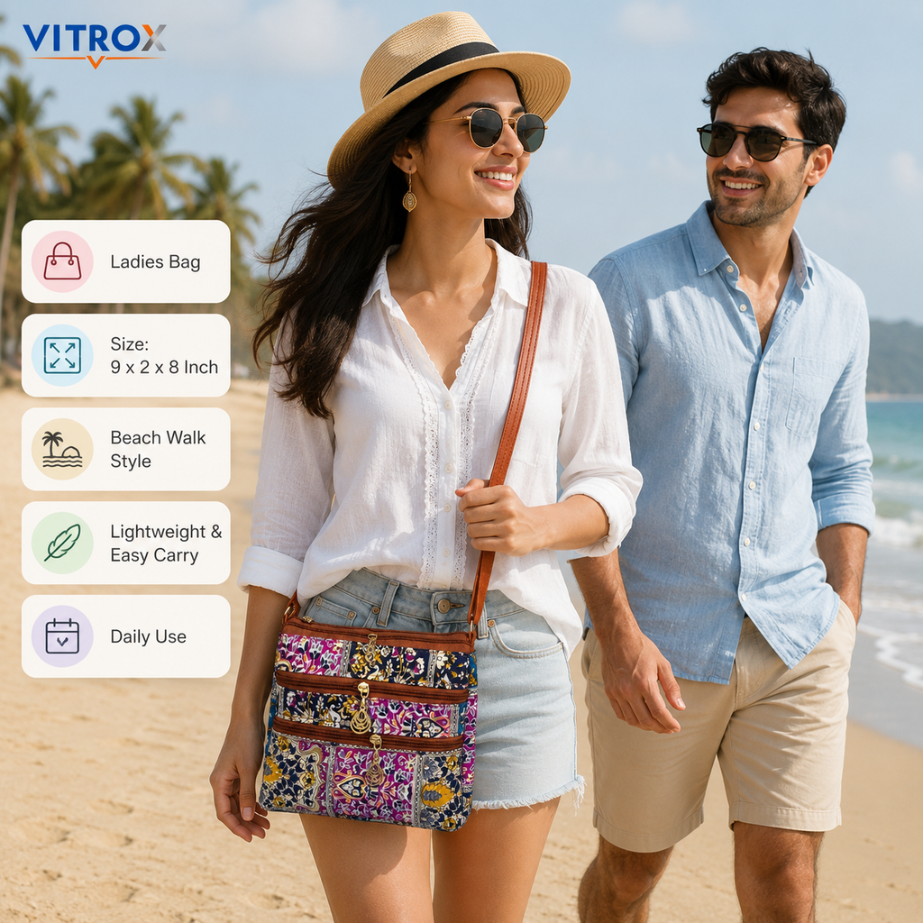 Vitrox Ladies Multicolour Printed Shoulder Bag - Stylish Daily Use Handbag