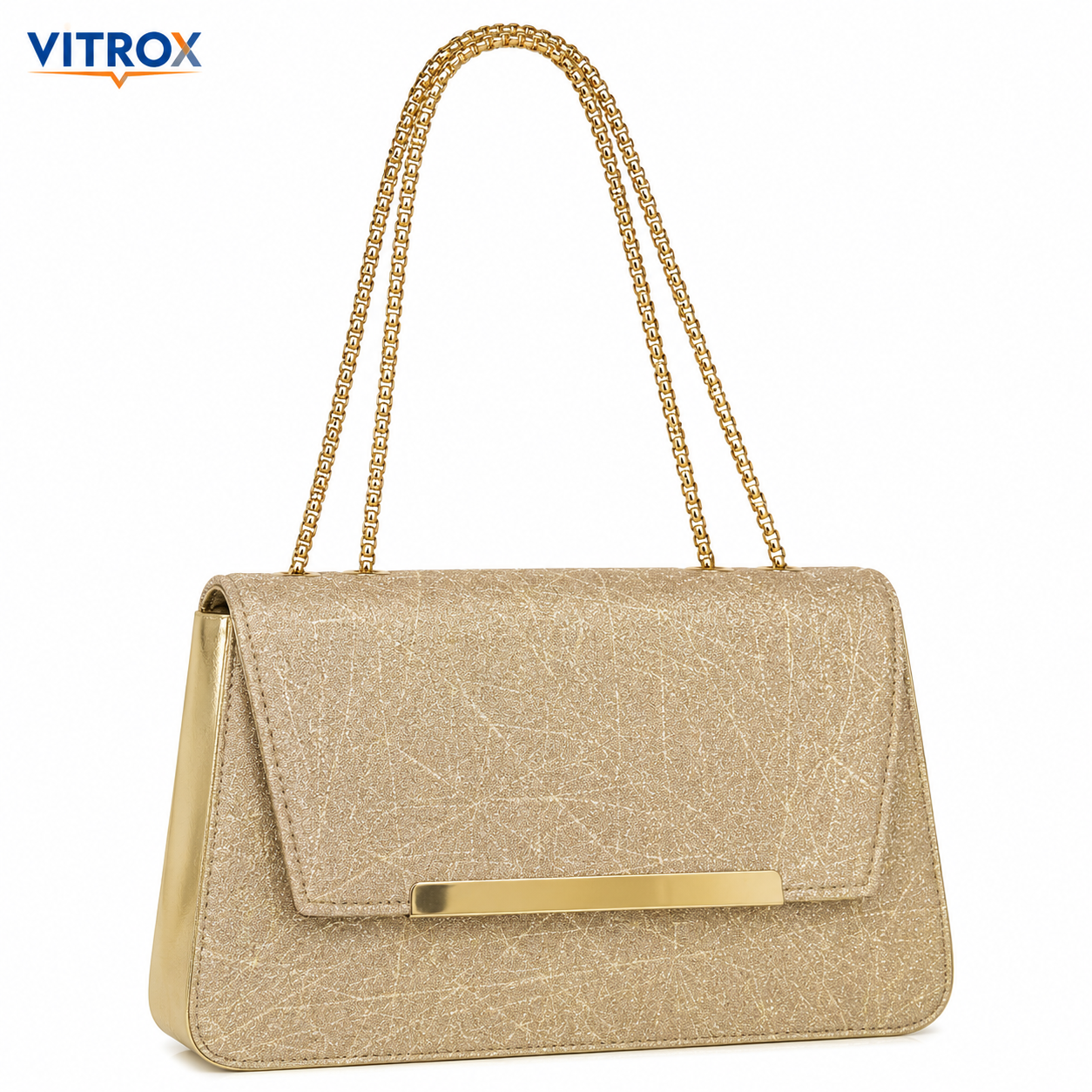 Vitrox Pure Golden Ladies Party Bag – Elegant Chain Strap Evening Handbag