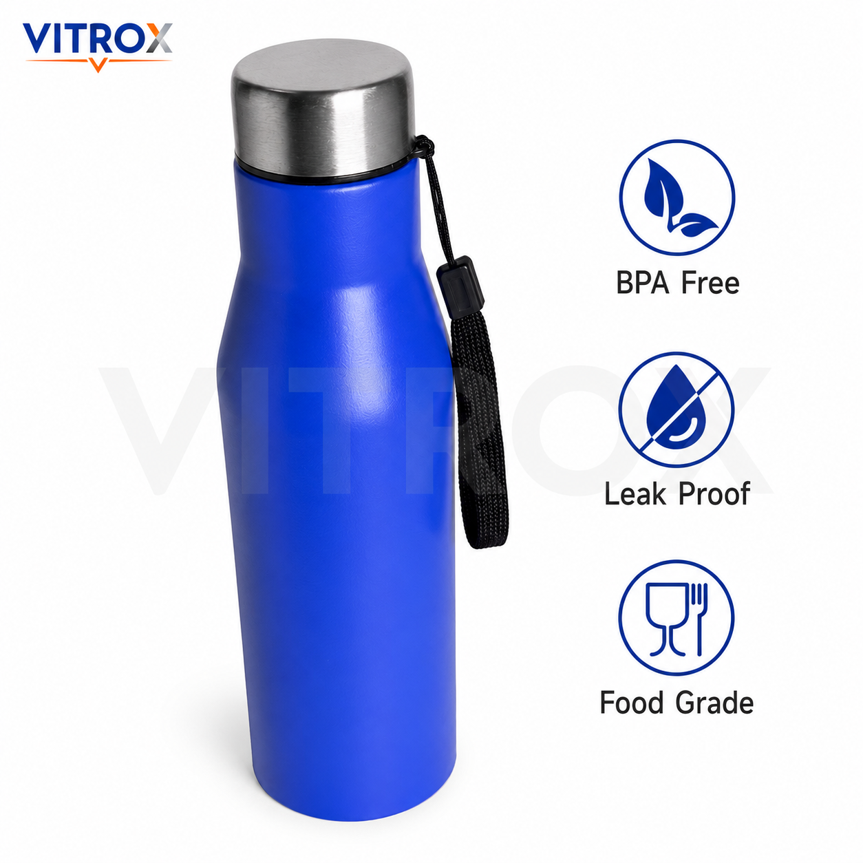 Reusable Water Bottle – Blue | Leak Proof | stainless steel | Food Grade | 11 Inch