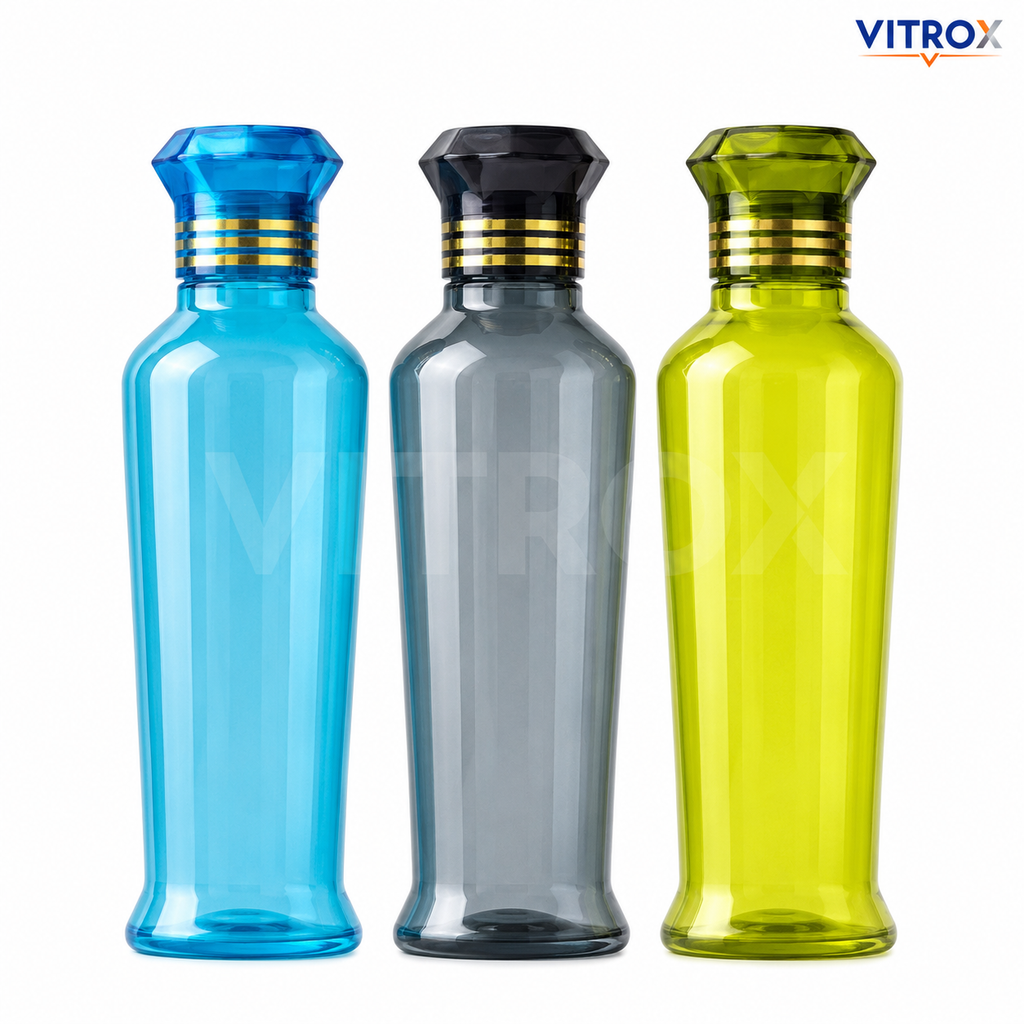 Vitrox 3-Piece Paris fridge bottle  (1000 ml) | Reusable Multi Colour Bottles