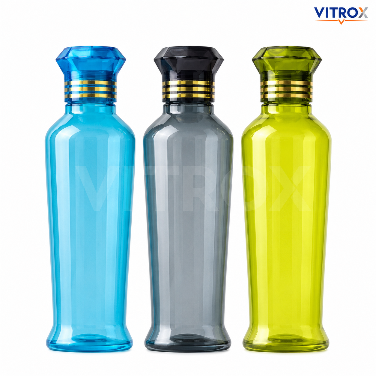 Vitrox 3-Piece Paris fridge bottle  (1000 ml) | Reusable Multi Colour Bottles