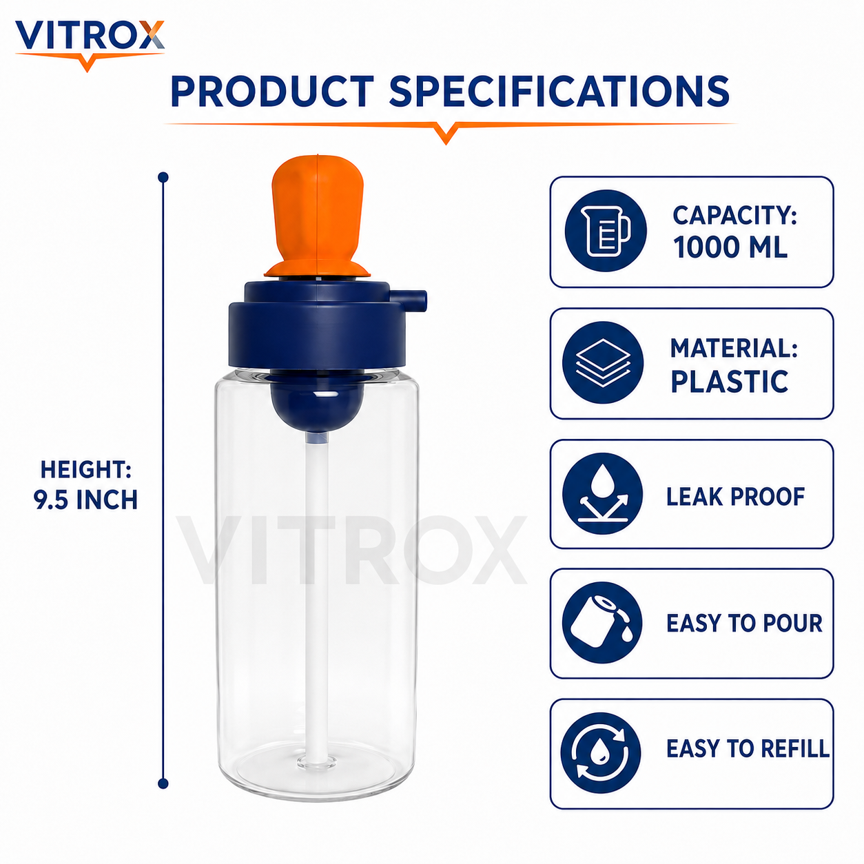 Kitchen Oil Dispenser with Brush – 1000ml Plastic Oil Bottle with Silicone Brush, Easy Pour & Refill
