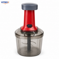 Push N Chop Manual Chopper – Red & Grey 1000 ML Hand Press Kitchen Chopper with Stainless Steel Blades | 12 Inch