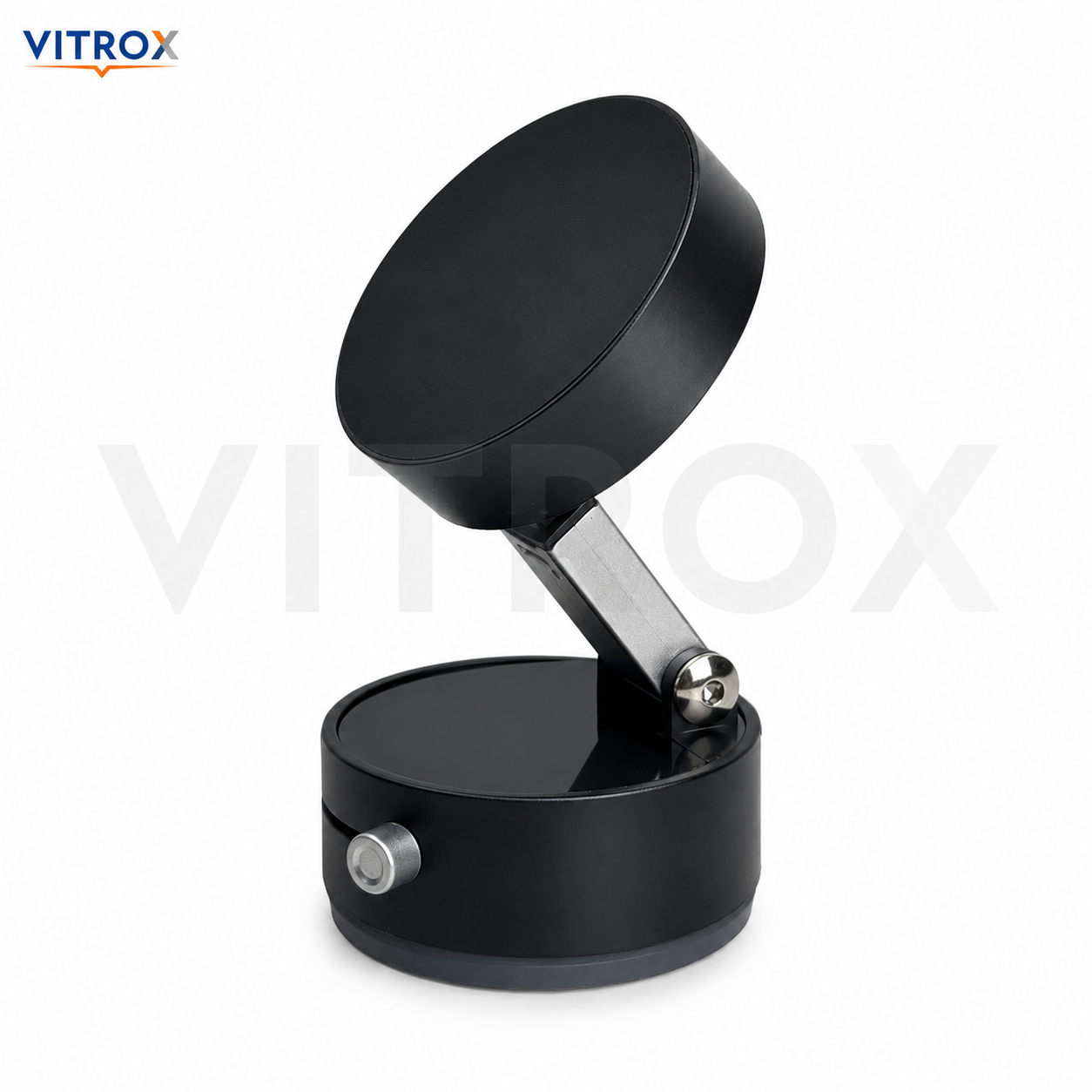 Vitrox Black Foldable Vacuum Suction Magnetic Phone Holder – Adjustable Mobile Stand for Car, Desk & Mirror