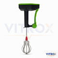 Vitrox Manual Speed Blender | Power-Free Hand Whisk Mixer for Beating, Liquidizing & Churning | Black & Green