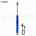 Vitrox Rechargeable Electric Arc Lighter – 10 Inch Flexible Neck USB Lighter for Candles, Diyas, Kitchen & BBQ | Blue