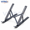 Vitrox Adjustable Foldable Laptop Stand for 10–16 Inch Laptops – Portable Metal Alloy Notebook Riser with Anti-Slip Pads, Gunmetal Grey