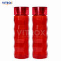 Vitrox Set of 2 Reusable Water Bottles – 1000 ML Each, Textured Easy-Grip Fridge Bottles, Transparent Red
