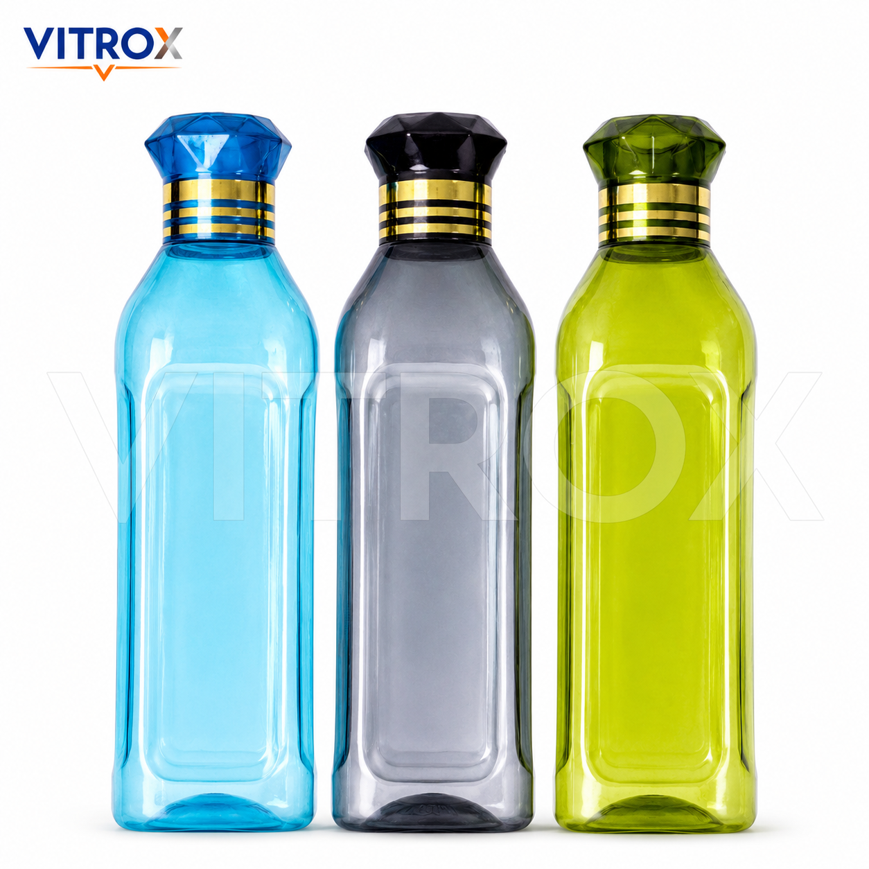 Vitrox Set of 3 Fridge Water Bottles 1000 ML Each | Multipurpose Reusable Plastic Bottles