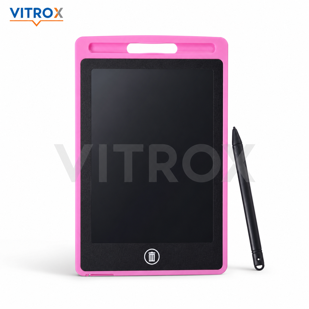 Vitrox 8.5-Inch LCD Writing Tablet with Stylus – Reusable Drawing & Note Pad for Kids and Adults, Pink