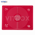 Vitrox Non-Stick Silicone Baking Mat for Chapathi, Roti & Pastry with Measurement Guide – Red