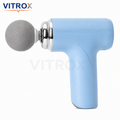 Vitrox Mini Massage Gun Portable Deep Tissue Body Massager with 4 Massage Heads, Type-C Charging – Light Blue