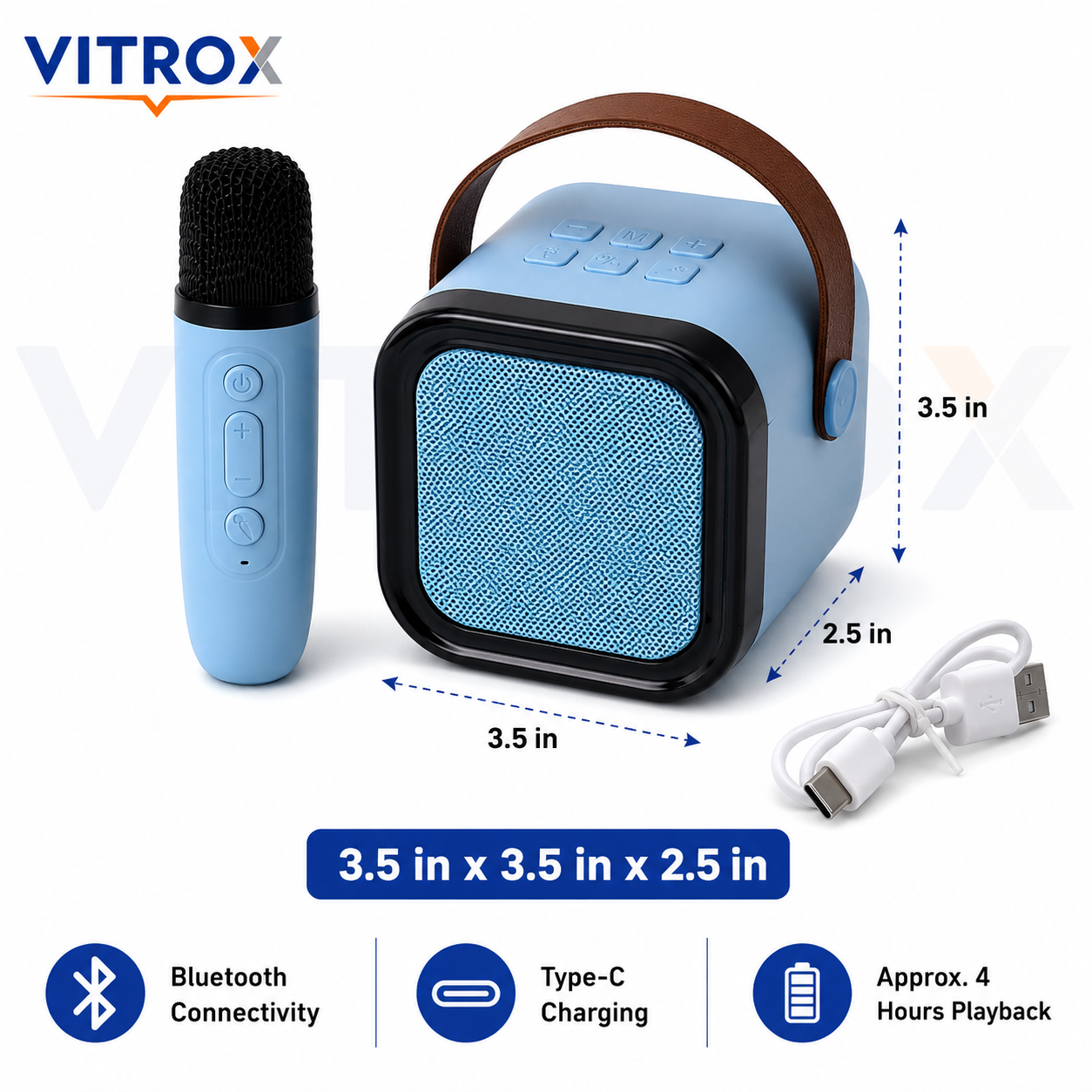 Portable Bluetooth Karaoke Speaker with Wireless Voice-Changing Microphone