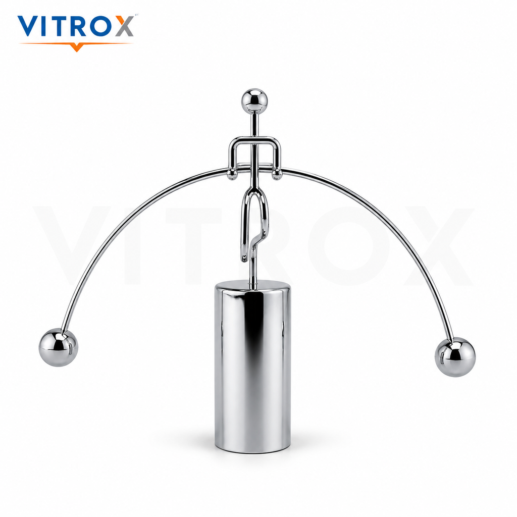 Vitrox Dynamic Balancing Instrument Metal Desk Decor Showpiece – Chrome Silver,