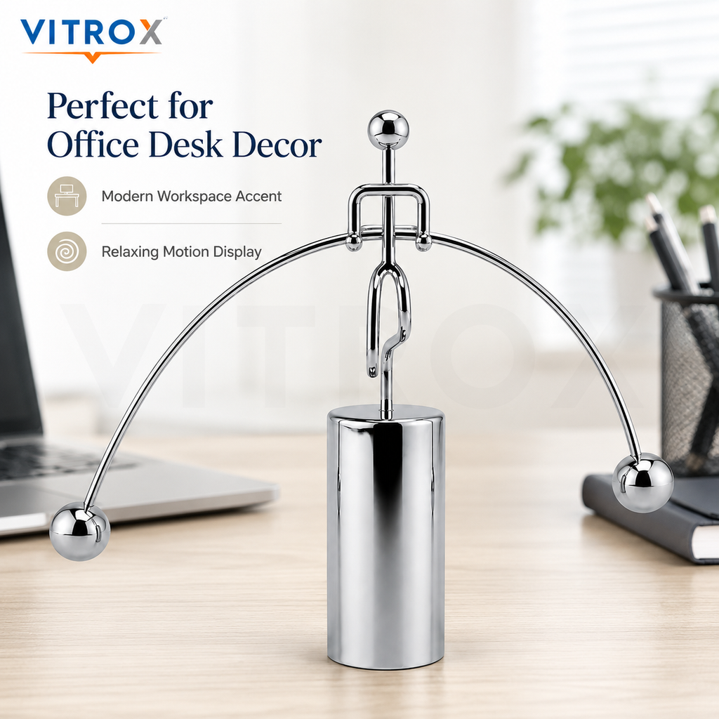 Vitrox Dynamic Balancing Instrument Metal Desk Decor Showpiece – Chrome Silver,