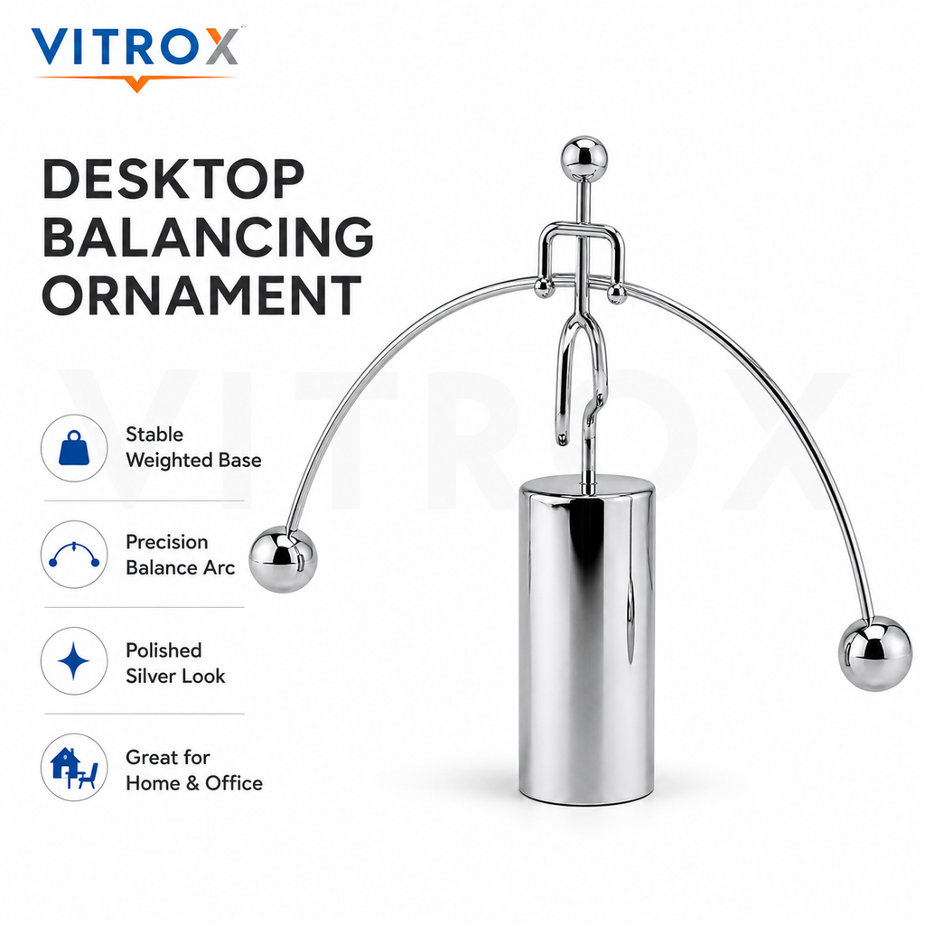 Vitrox Dynamic Balancing Instrument Metal Desk Decor Showpiece – Chrome Silver,