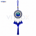Vitrox Tree of Life Evil Eye Wind Chime with Blue Bells &amp; Tassel Hanging Decor